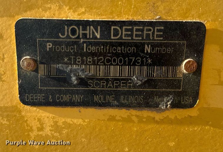 image for item DL4354 2004 John Deere 1812C scraper