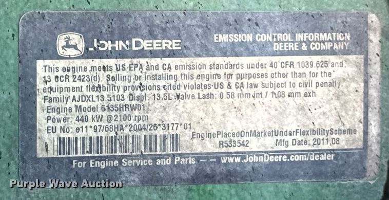 image for item DL4356 2011 John Deere 9630 Scraper Special 4WD tractor