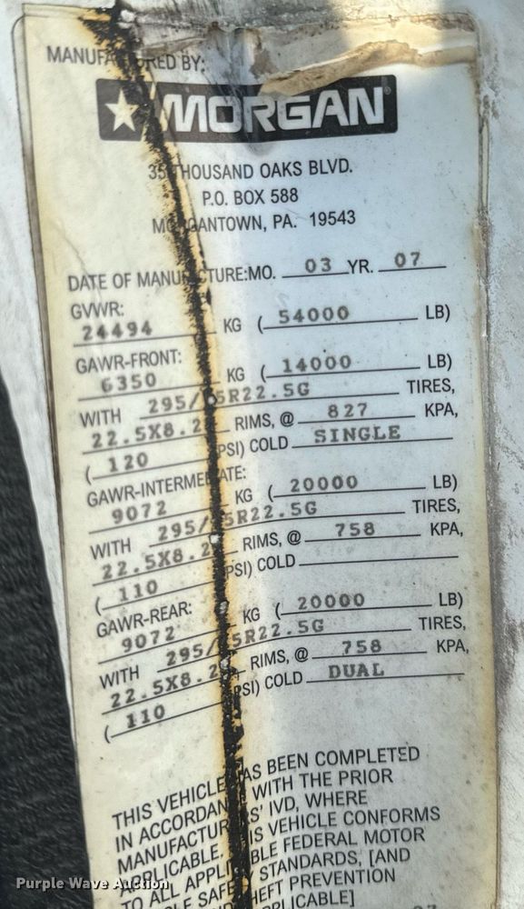 image for item DL4365 2007 Freightliner  Columbia fuel / lube truck