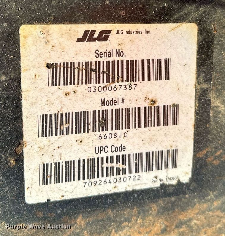 image for item DL4367 2002 JLG 660SJC boom lift