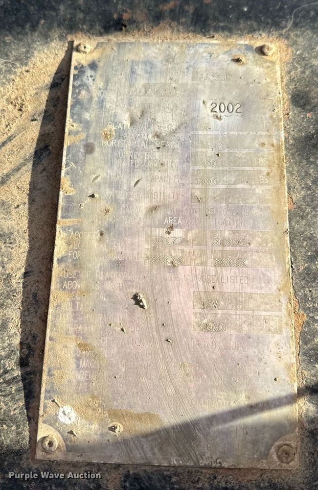 image for item DL4367 2002 JLG 660SJC boom lift