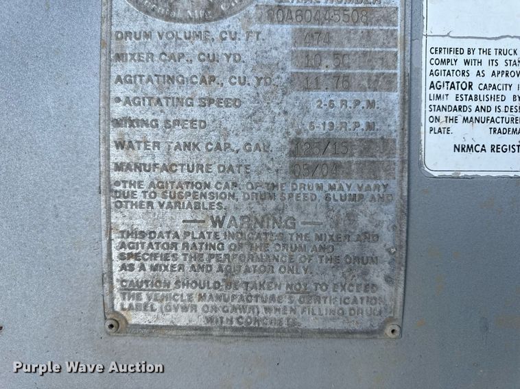 image for item DL4393 2005 Volvo  VHD ready mix truck