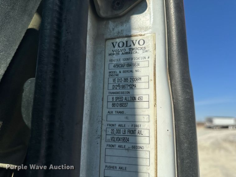 image for item DL4394 2006 Volvo VHD ready mix truck