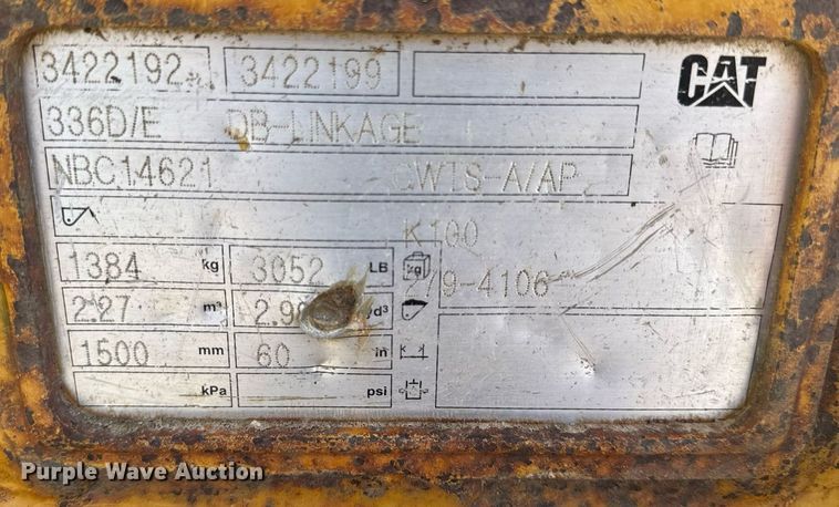 image for item DL4397 2015 Caterpillar 336FL excavator