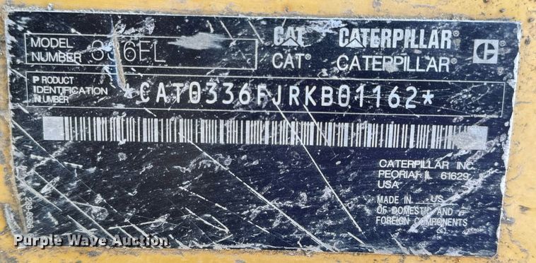 image for item DL4397 2015 Caterpillar 336FL excavator