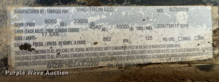 image for item DL4400 2018 Vermeer LP873SDT vacuum excavator