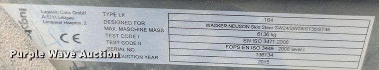 image for item DL7986 2015 Wacker Neuson ST35 tracked skid steer loader