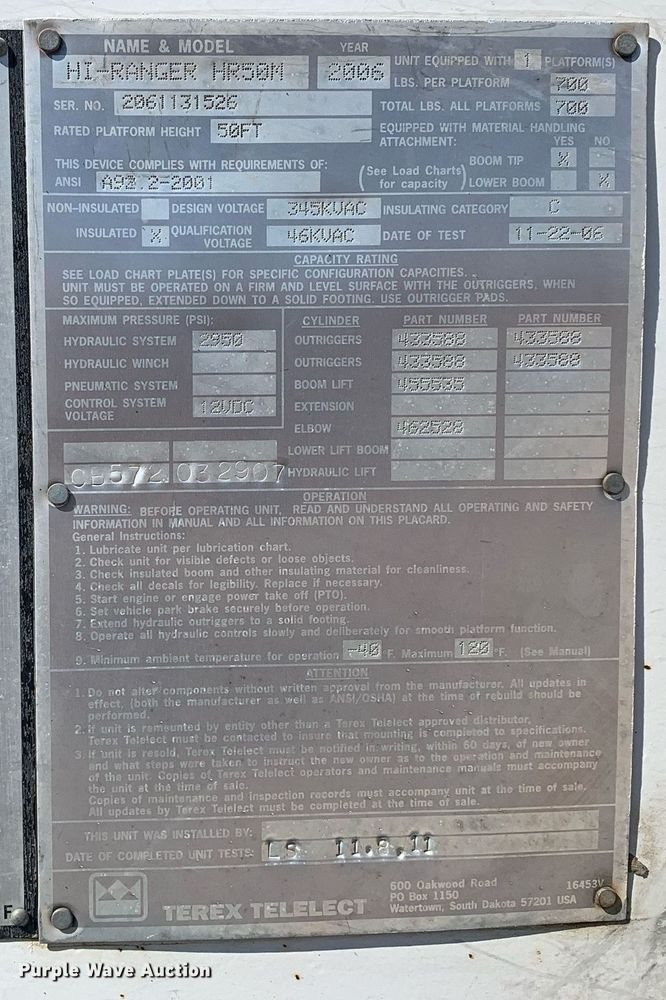 image for item DM7763 2007 Ford F750 Super Duty bucket truck