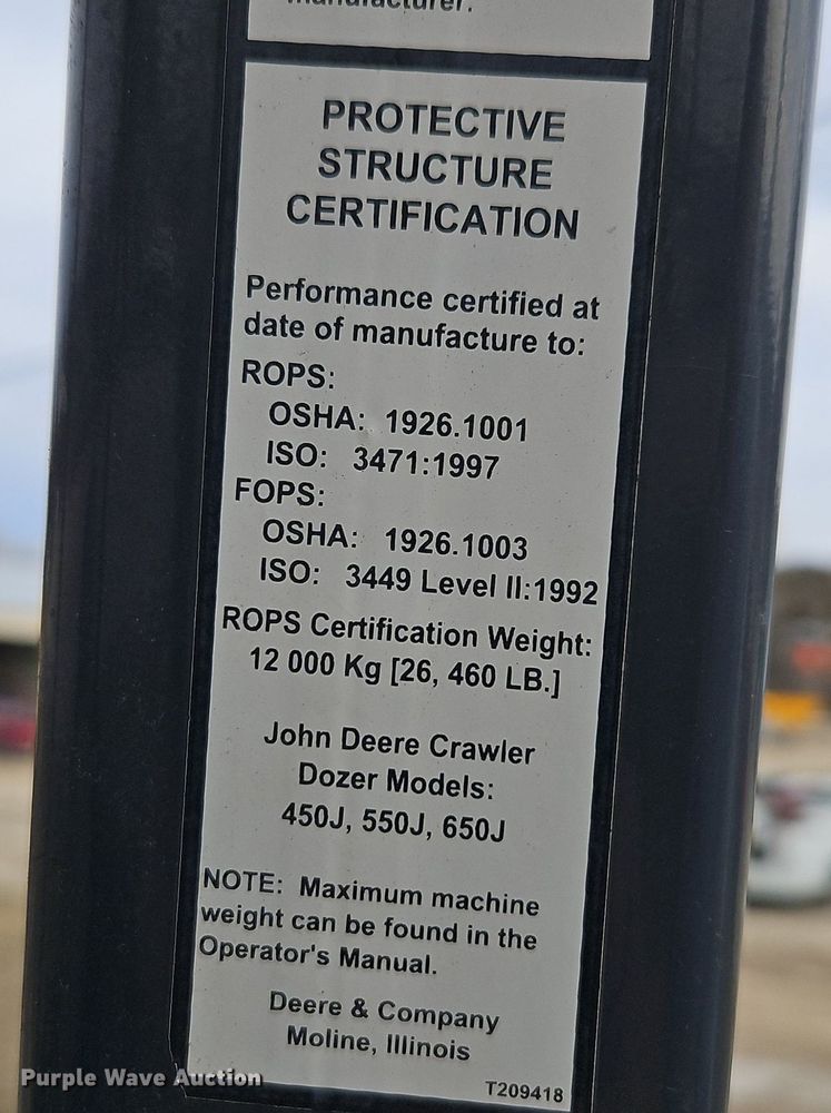 image for item DN7215 2005 John Deere 450J LT dozer