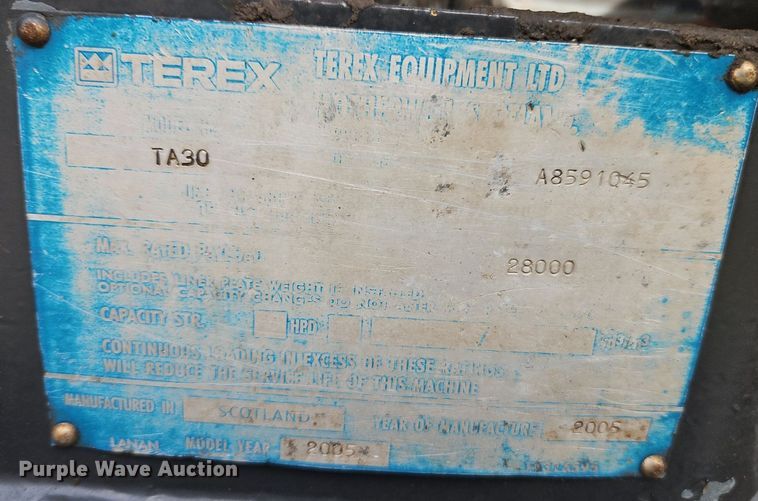image for item DN7235 2005 Terex TA30  haul truck