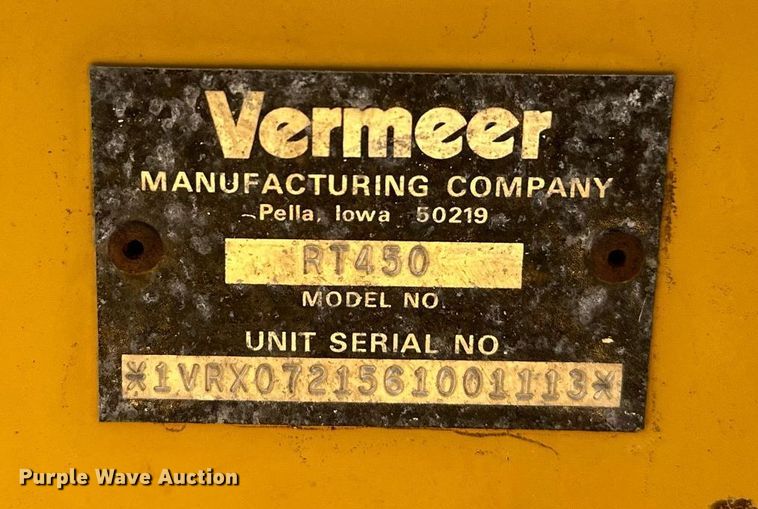 image for item DN7676 2006 Vermeer RT450 trencher
