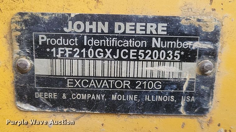 image for item DO4827 2012 John Deere 210G excavator