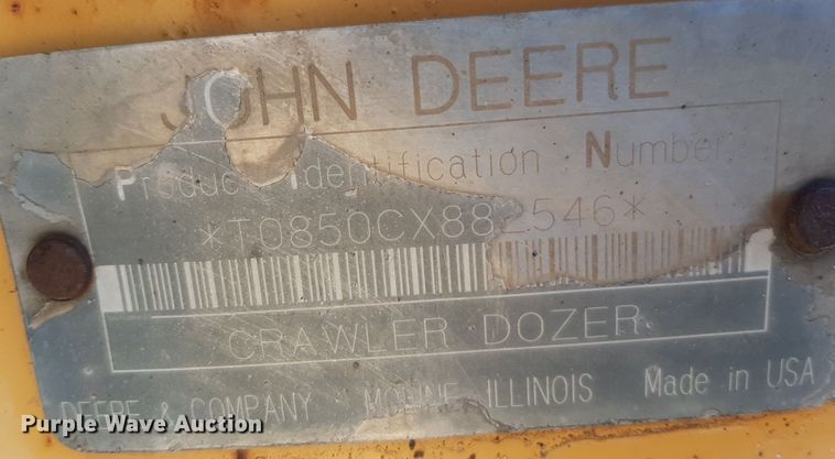 image for item DP2592 2000 John Deere 850C LGP dozer