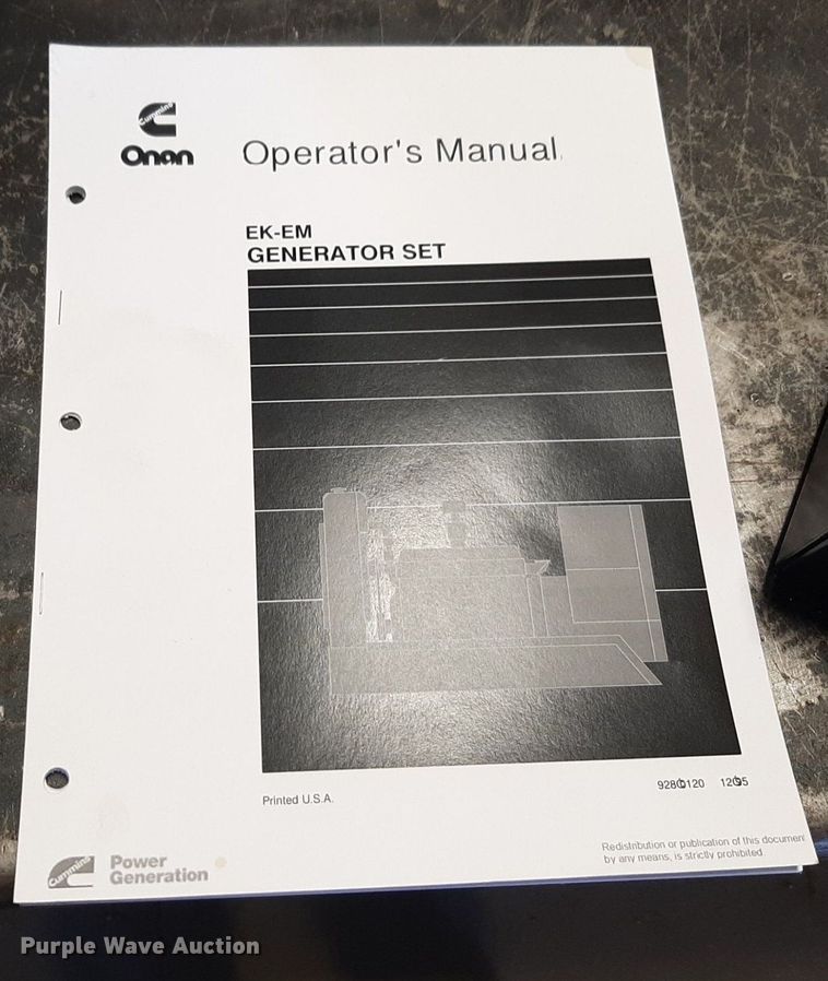 image for item DP2593 Onan 30EK L28807R generator