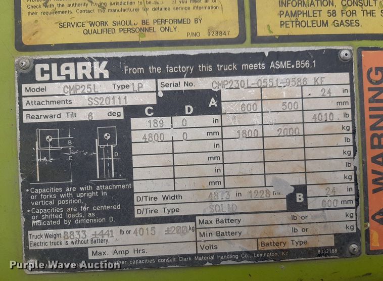image for item DP2668 Clark CMP 25L forklift