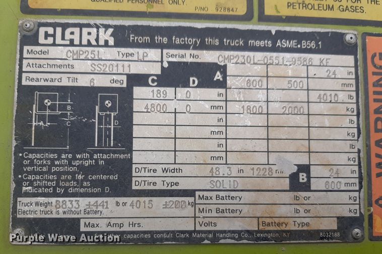 image for item DP2668 Clark CMP 25L forklift