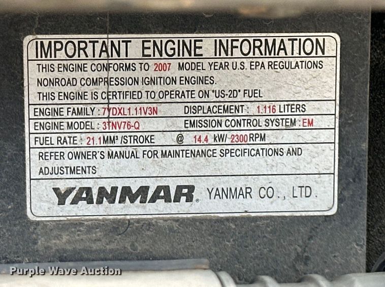 image for item DQ6344 2007 IHI 25NX2 mini excavator