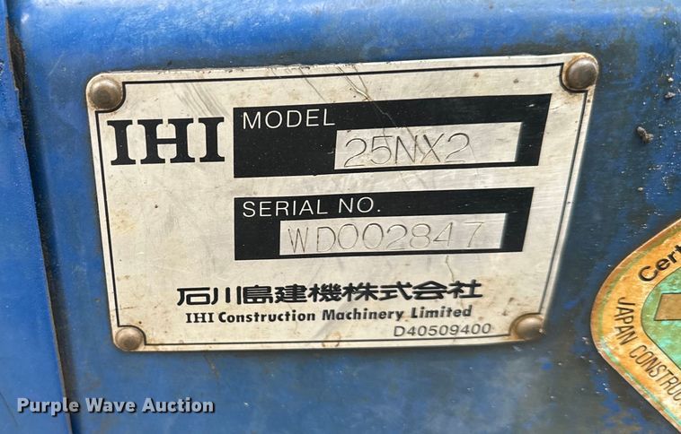 image for item DQ6344 2007 IHI 25NX2 mini excavator