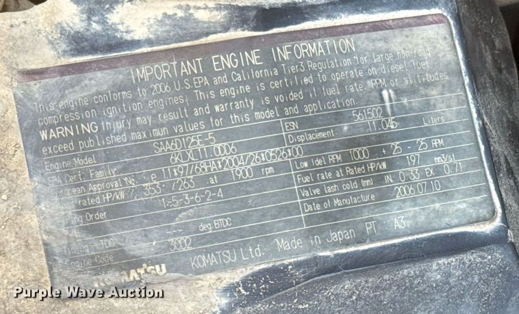 image for item DQ6744 2007 Komatsu  PC400LC excavator