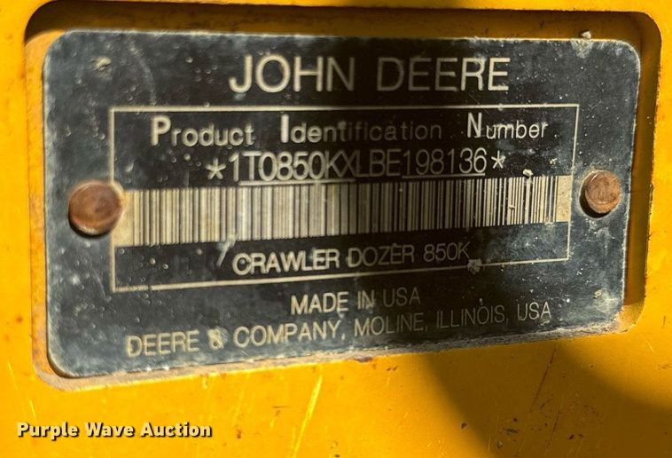 image for item DQ6745 2011 John Deere 850K WT dozer