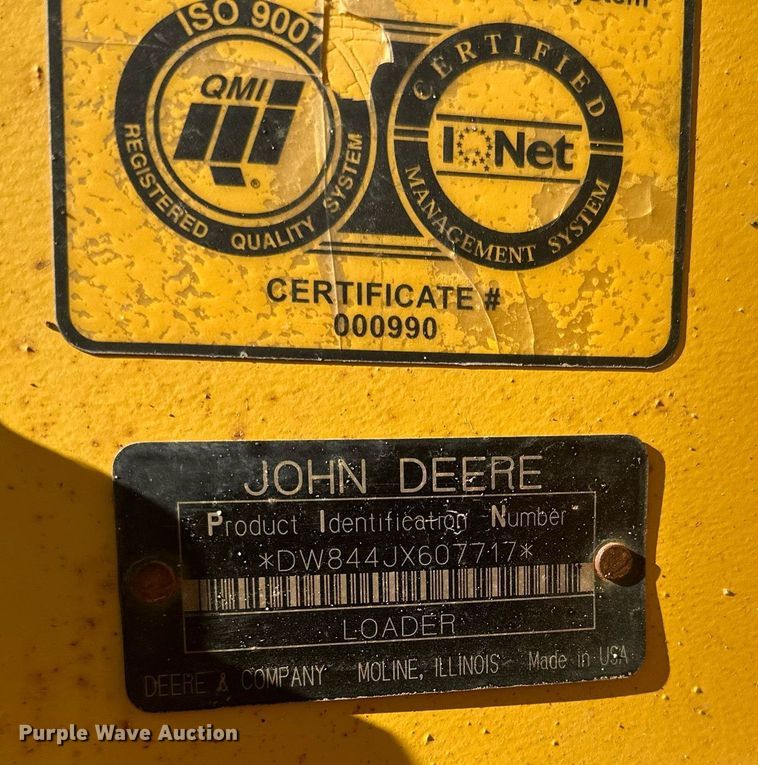 image for item DQ7426 2006 John Deere 844J wheel loader