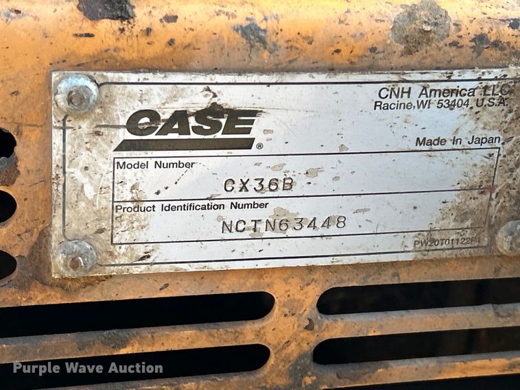 image for item DS0820 2012 Case CX36B mini excavator