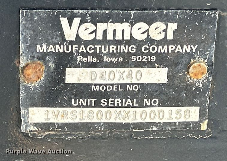 image for item DS0821 1999 Vermeer  D40X40 directional boring unit