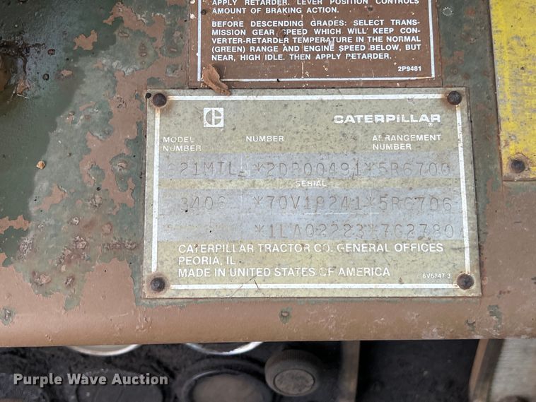 image for item DS2925 1985 Caterpillar 621B conventional scraper 