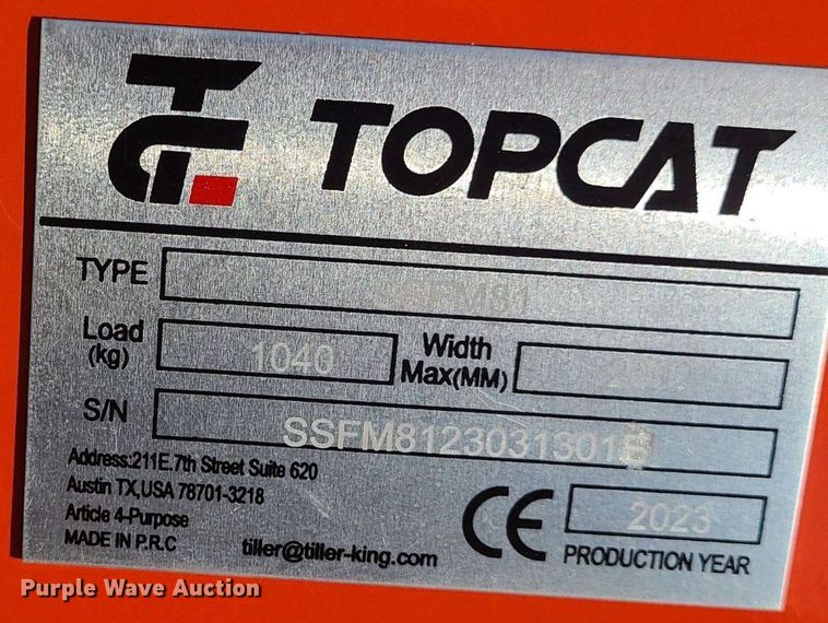 image for item DS7343 2023 Topcat SSFM81 skid steer mulcher