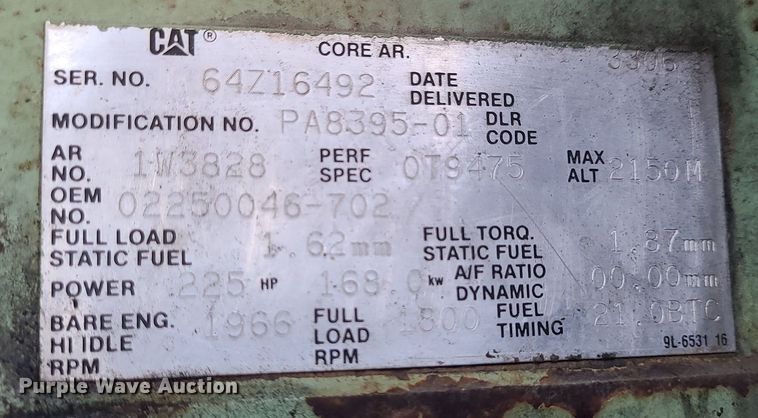 image for item DS7354 Sullair 750DTQCAT air compressor