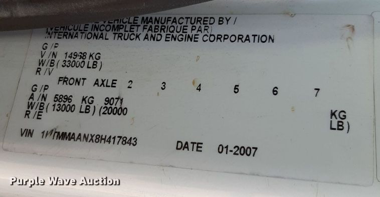 image for item DV9846 2008 International 4300 digger derrick truck