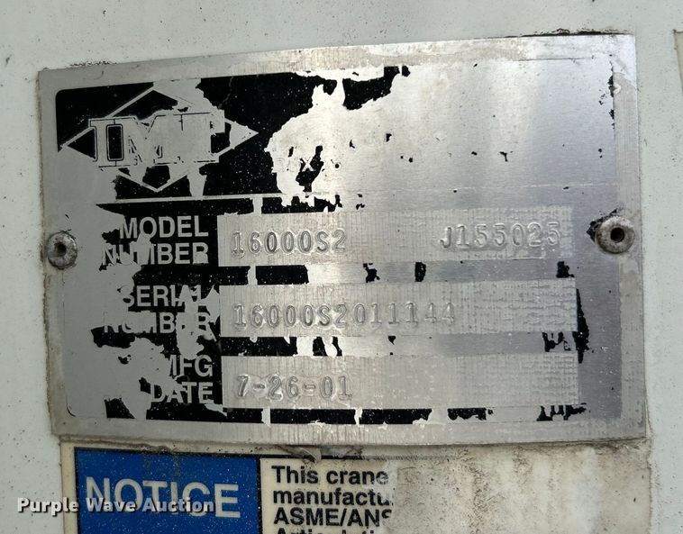 image for item EG1252 2002 Sterling L-Line crane truck