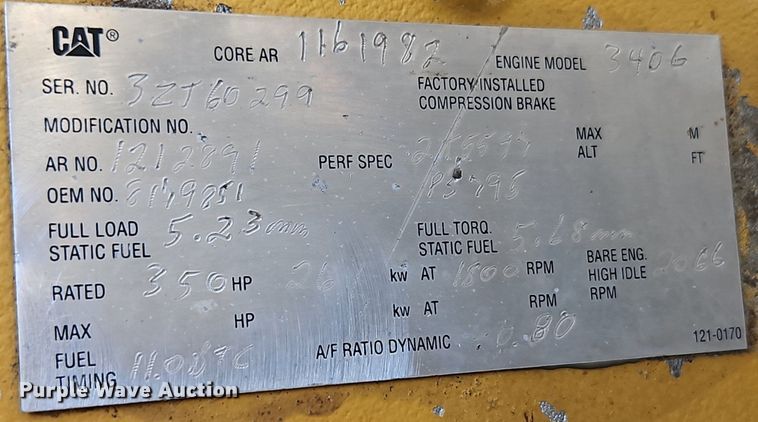 image for item EI3524 1995 Volvo Autocar dump truck