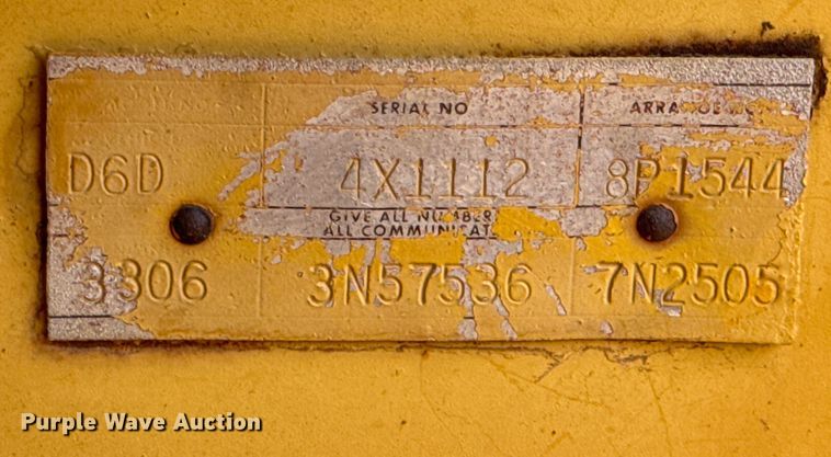 image for item EJ0284 1977 Caterpillar  D6D dozer