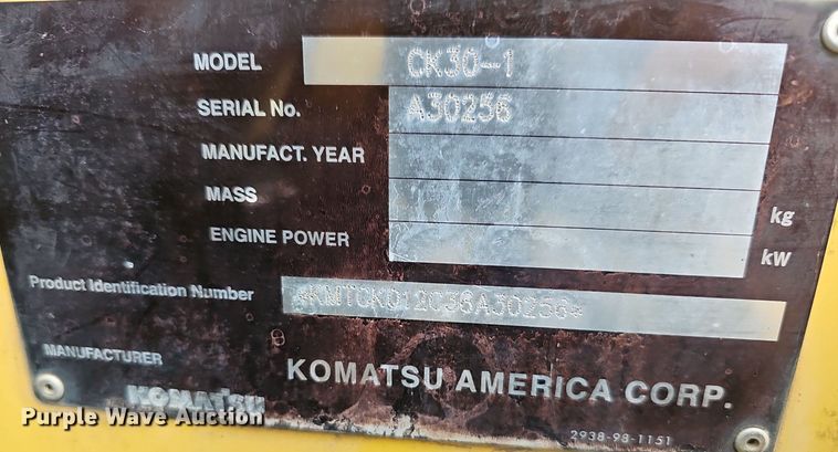 image for item EJ5923 2007 Komatsu  CK30-1 tracked skid steer loader