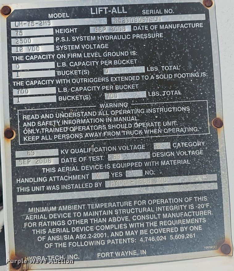 image for item EJ5951 Dakota Bodies  265-FB bucket truck bed