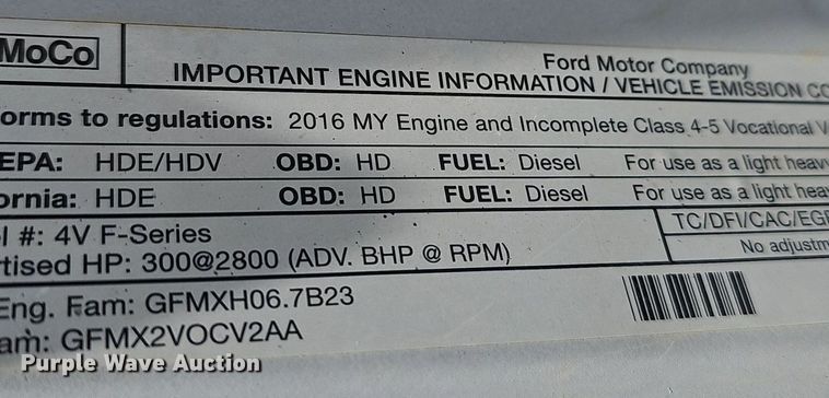 image for item EJ5956 2016 Ford  F550 Super Duty bucket truck