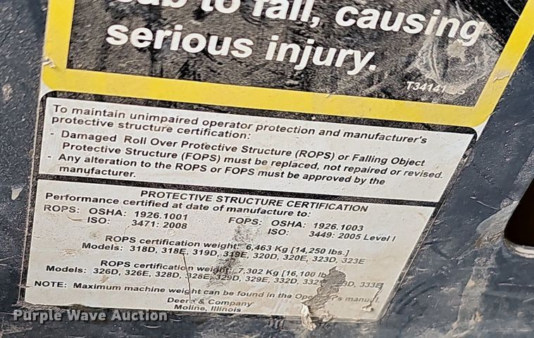 image for item EJ6071 2015 John Deere 329E tracked skid steer loader