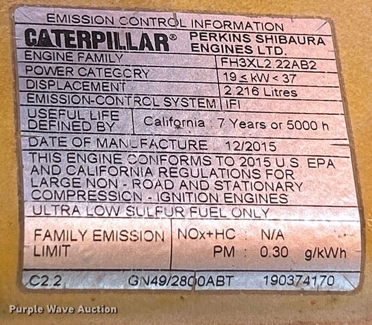 image for item EK4151 2016 Atlas Copco XAS 185 CD7 air compressor