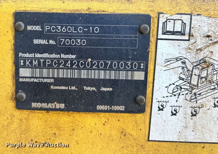 image for item EK4155 2011 Komatsu PC360LC-10 excavator