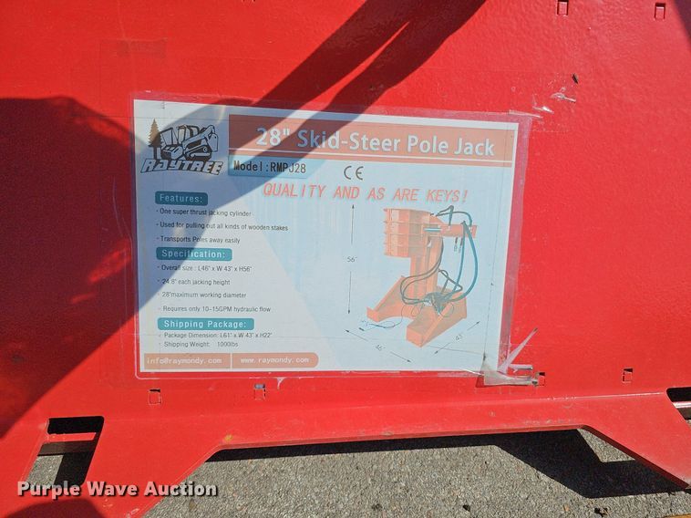 image for item IO9870 2023 Raytree RMPJ28 skid steer pole jack