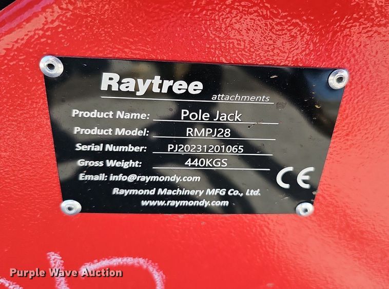 image for item IO9870 2023 Raytree RMPJ28 skid steer pole jack
