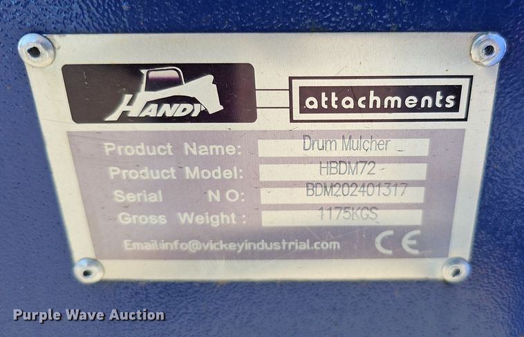 image for item IO9881 Handy Attachments HBDM72 skid steer mulcher