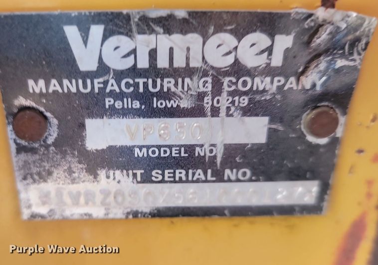 image for item LA9676 2006 Vermeer VP650 vibratory plow