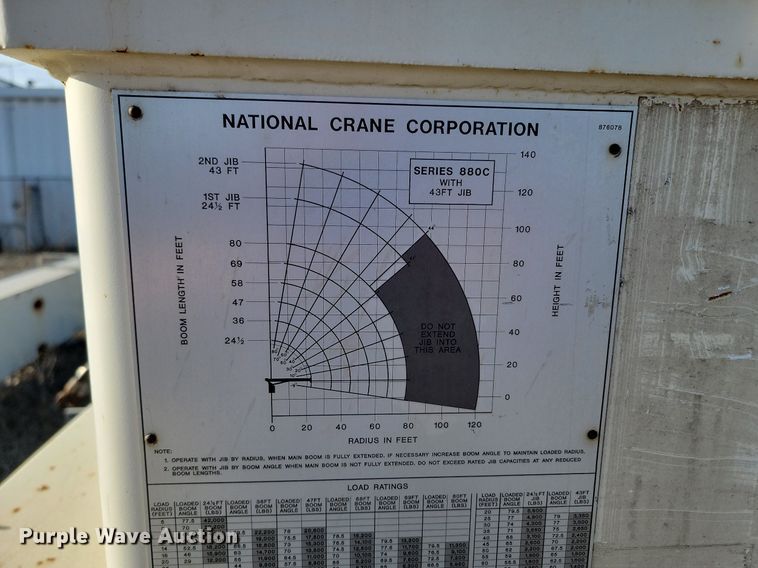 image for item LA9683 National Crane Corporation  Series 800C truck mounted crane