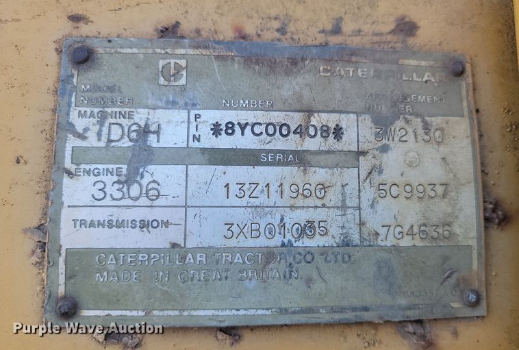 image for item LA9724 1986 Caterpillar D6H dozer