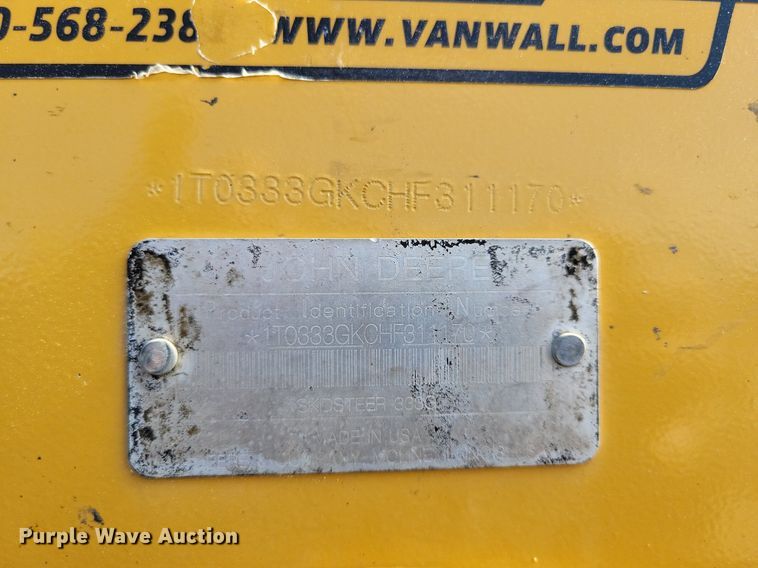 image for item LC9839 2017 John Deere 333G tracked skid steer loader