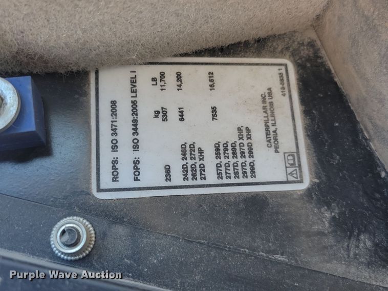 image for item LC9842 2015 Caterpillar 257D tracked skid steer loader