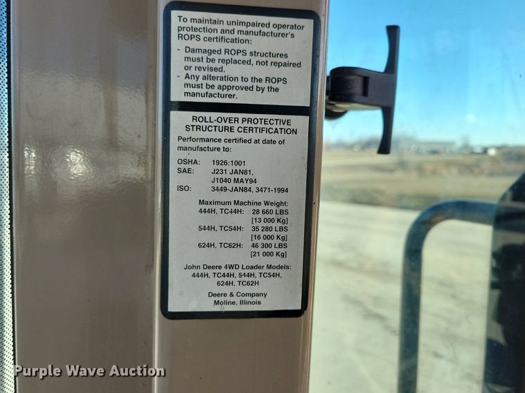 image for item LC9843 John Deere 624H wheel loader