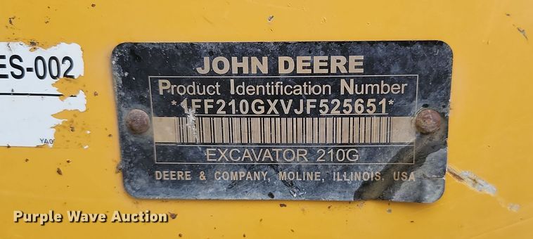 image for item LD9112 2018 John Deere 210G LC excavator